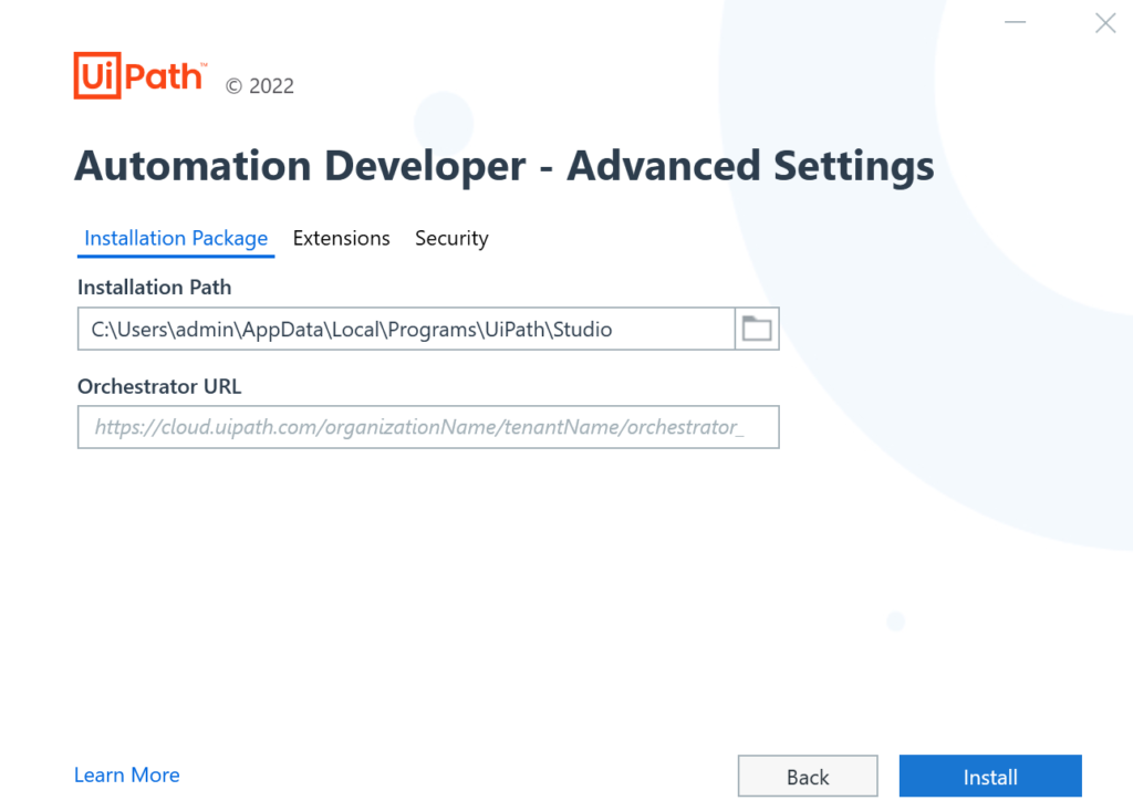 Automation Developer - Advance Settings