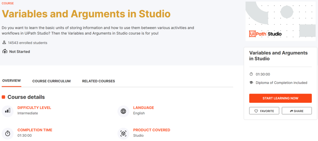 Variables and Arguments in Studio