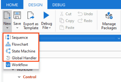 Sequence, Flowchart, State Machine, Global Handler