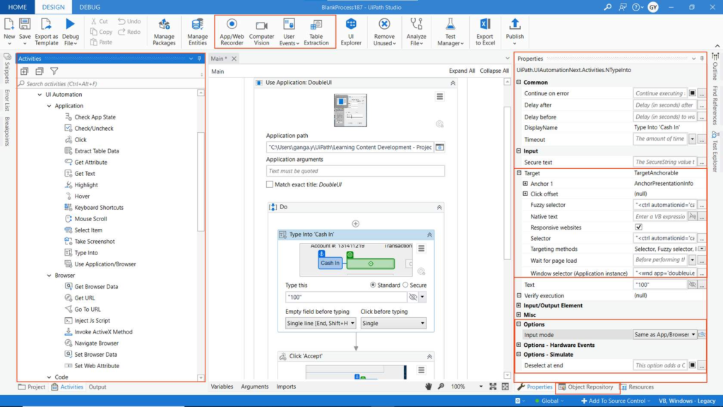 UiPath Studio interface