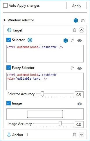 Image from the Modern Experience Capture Elements wizard which shows the targeting methods stacked.