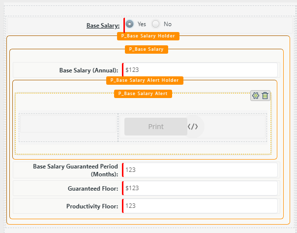 Inline validation - Bizagi form structure: layout format and panel structure