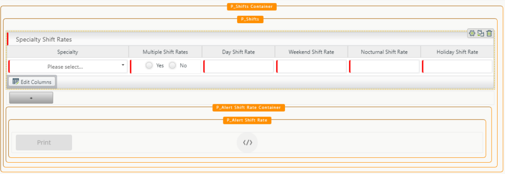 Working with tables in bizagi