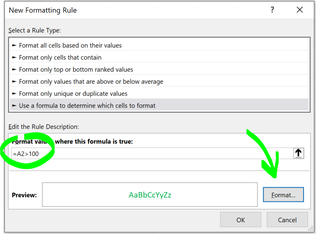 Formula Conditional Formatting